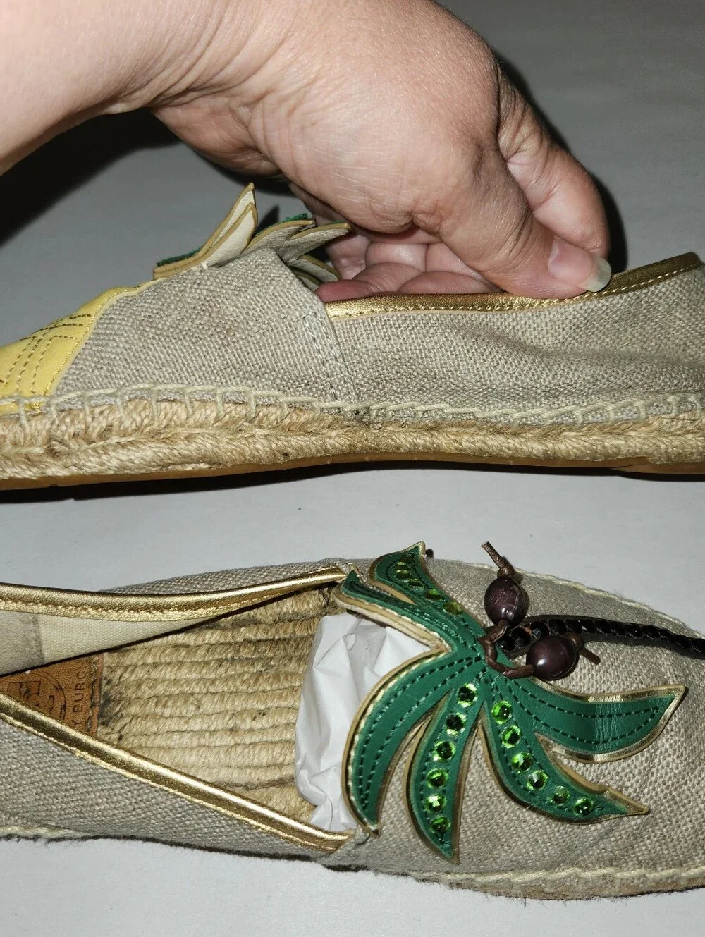 Tory Burch Espadrilles Pineapple and Palm 6.5